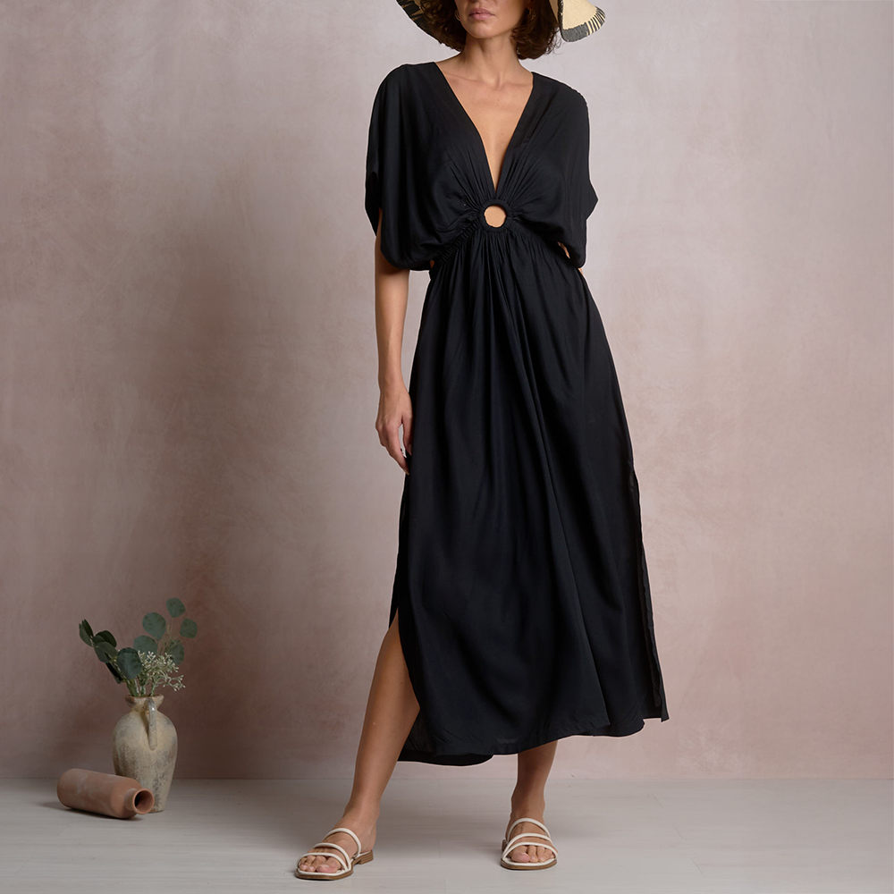 black cutout maxi dress Coastal Chic RY50175 this one works the SIZE:XLG Modern Bridesmaid The Red & Black