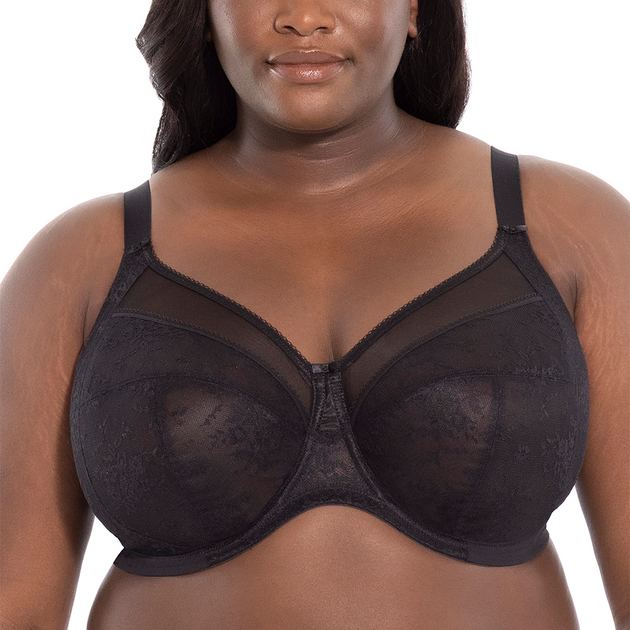 Smooth and Silky Bodysuit Shaper with Built-in Wire Bra and Sexy Lace Trims  Black - Plus Sizes