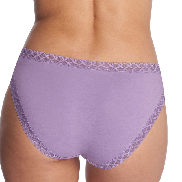 Natori Bliss Lace-trim Cotton Brief Underwear 156058 in Purple