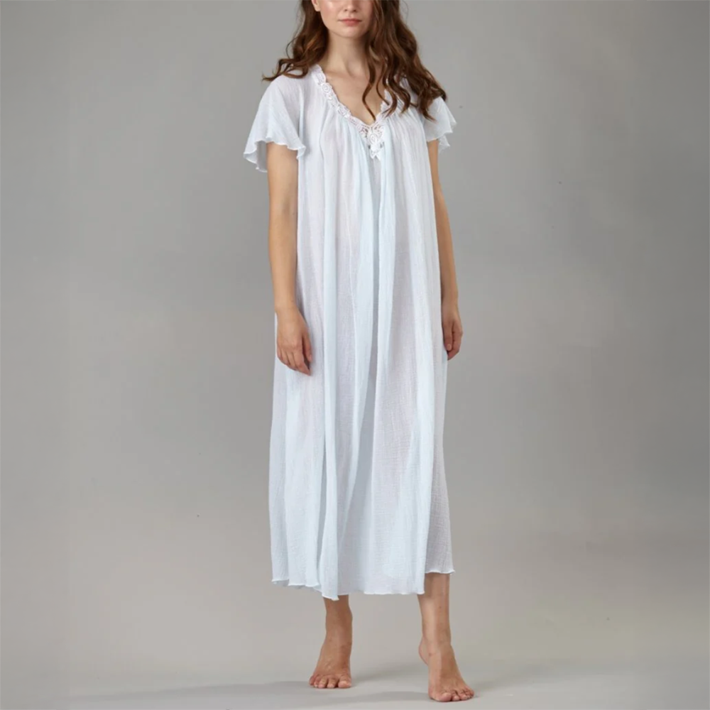 white butterfly dress long sleeve Priamo Long Gown with Butterfly Sleeves 3003 White White / M