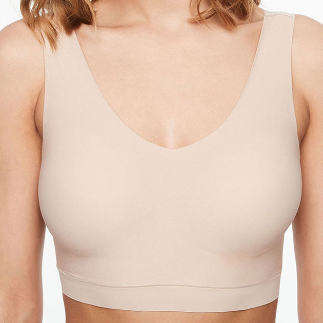 Luxe Cotton Cross-Front Sleep Bra by Mothers en Vogue in Peaches n Cream