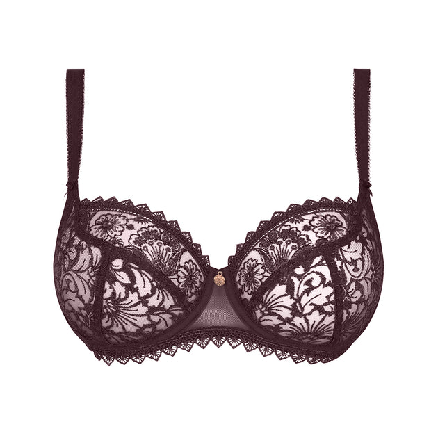 Empreinte Verity Sheer Balconette Bra with Lace Cups & Stretch Wings