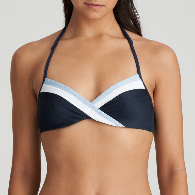Sundown Bandeau Bikini Top by Curvy Kate Swim, Black/White, Bandeau Bikini