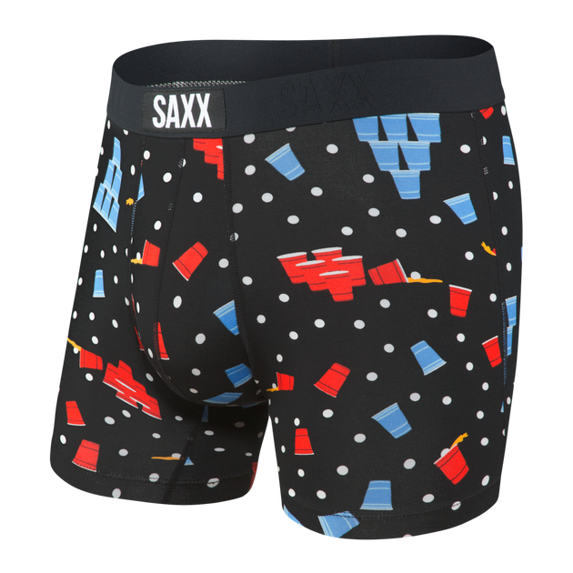 Saxx Kinetic Light-Compression Mesh Black/Vermillon Boxer