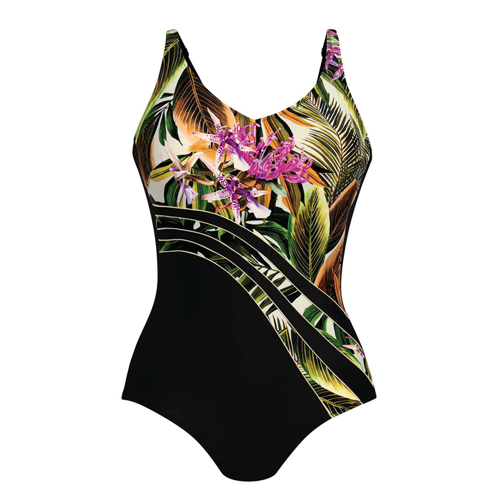 One Piece Prosthetic Swimsuit Green Tropic