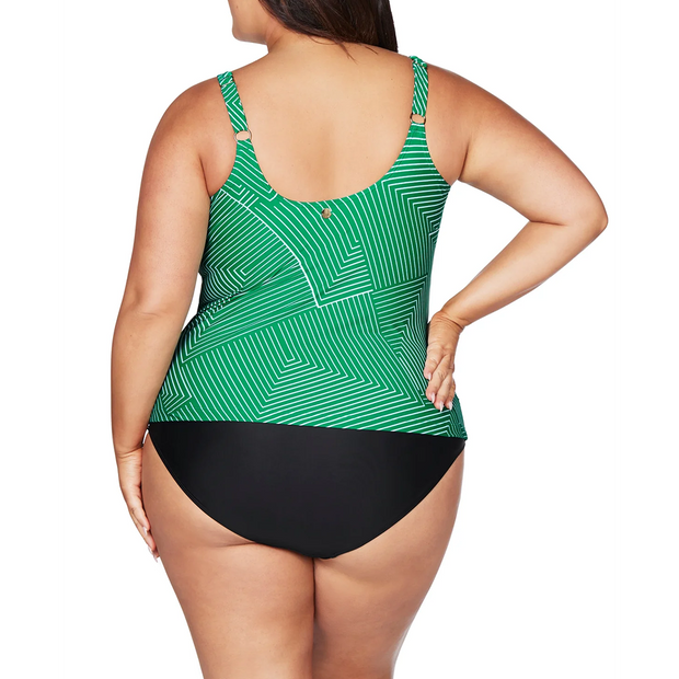 Artesands Linear Perspective Delacroix Multi Cup Tankini Top At3721ln Green