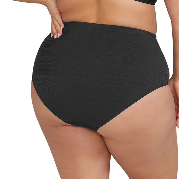 Aria Renoir High Waist Bikini Bottom in Black