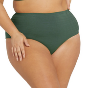 Aria Renoir High Waist Bikini Bottom in Green