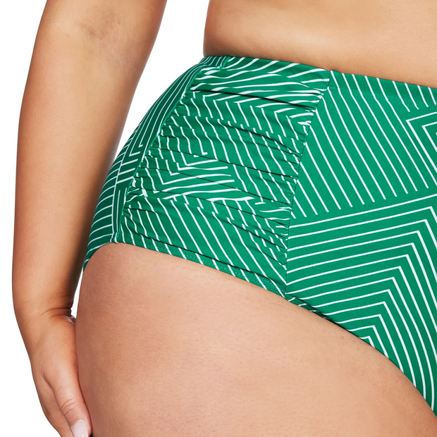 Linear Perspective Tie Side Curve Fit Bikini Pant - Green – Splash