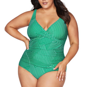 Artesands Linear Perspective Delacroix Multi Cup One Piece Swimsuit At1720ln Green
