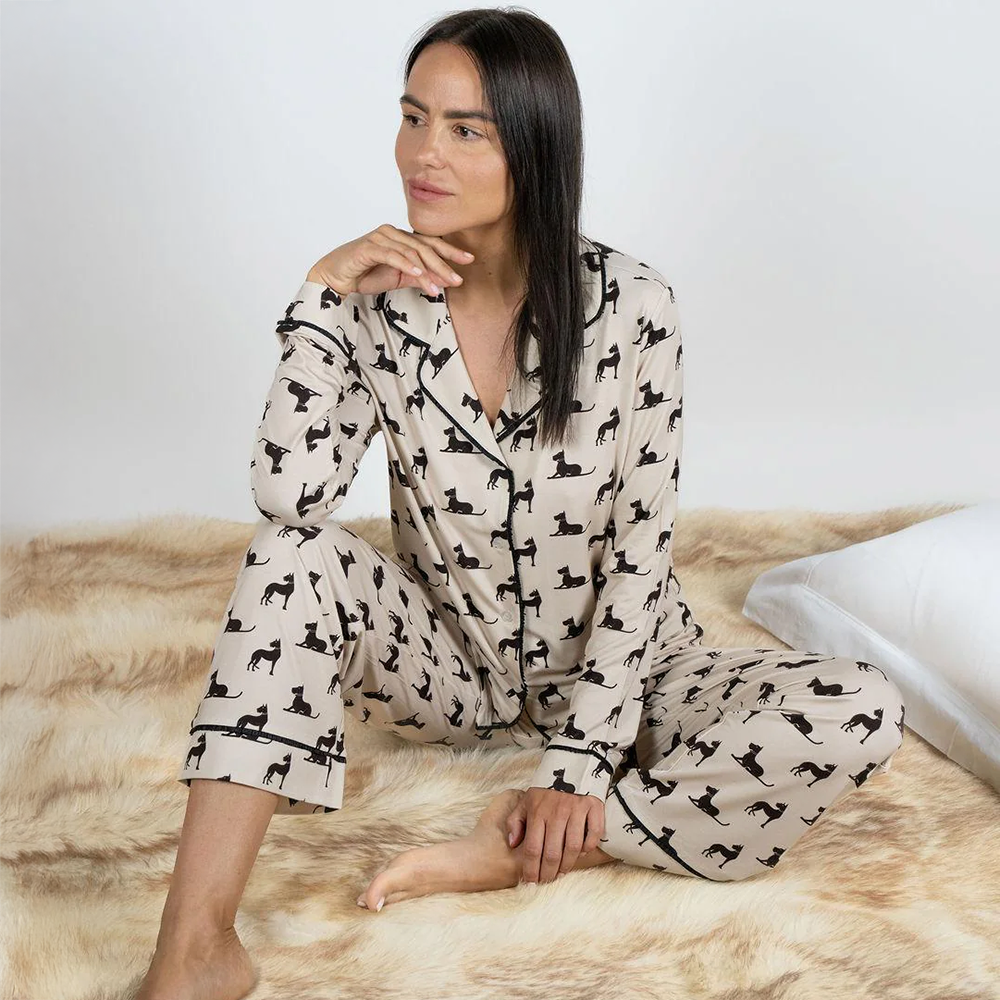 Grace Printed Long Pajama Set Great Dane