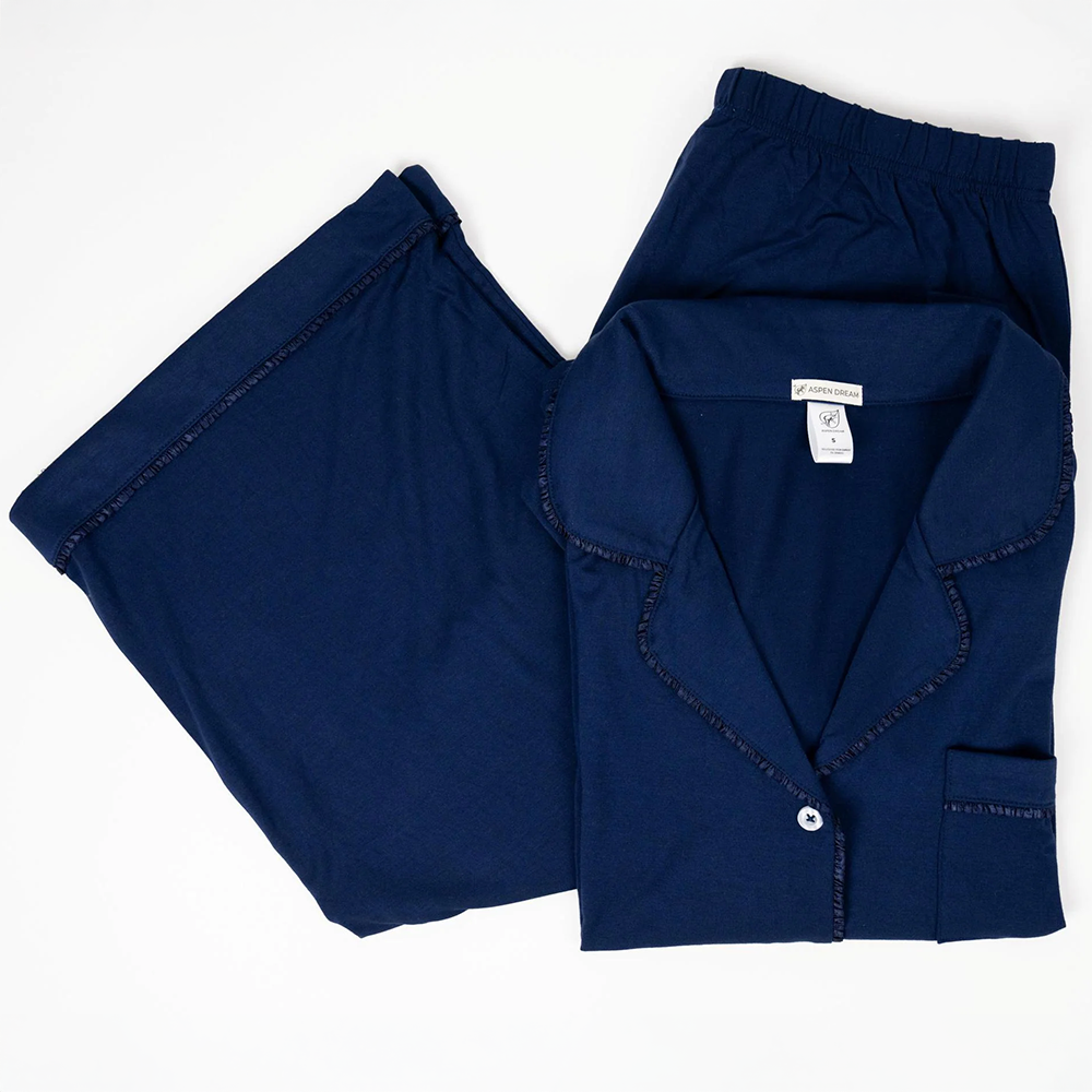 Jolene Cropped Pajama Set Navy