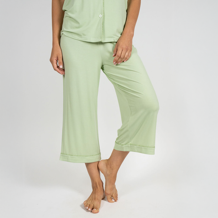 Jolene Cropped Pajama Set Olive BCROPPJ