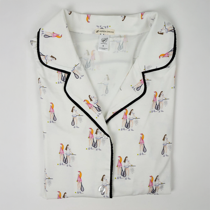 Jolene Long Printed Pajama Set Tennis