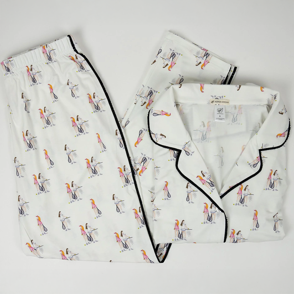 Jolene Long Printed Pajama Set Tennis