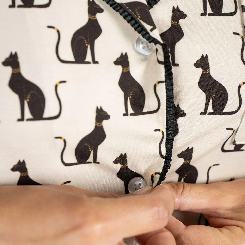 Jolene Short Printed Pajama Set Majestic Cats