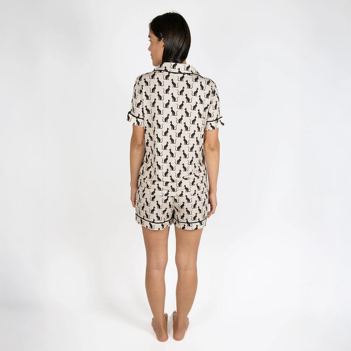 Jolene Short Printed Pajama Set Majestic Cats