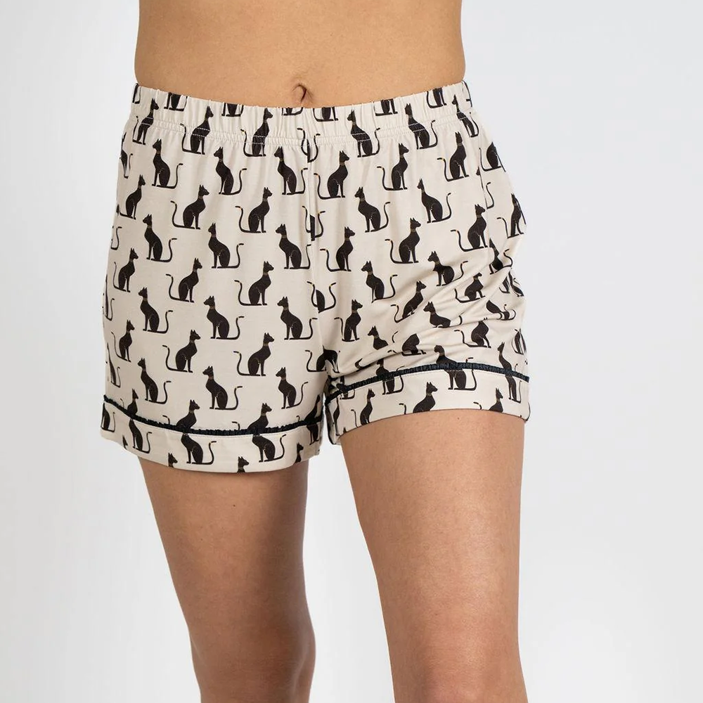 Jolene Short Printed Pajama Set Majestic Cats