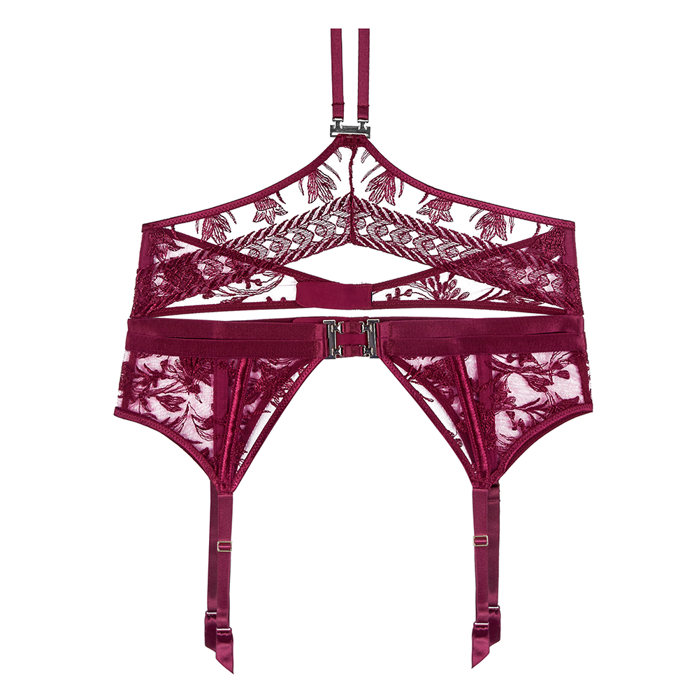 Magnetic Spell Suspender Belt Crimson