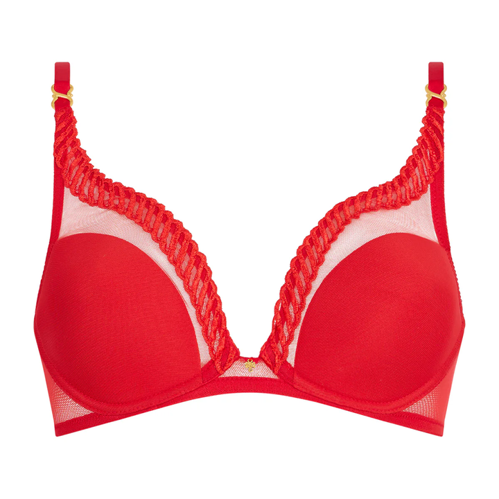 Sheer Emotion Triangle Bra Diva Red