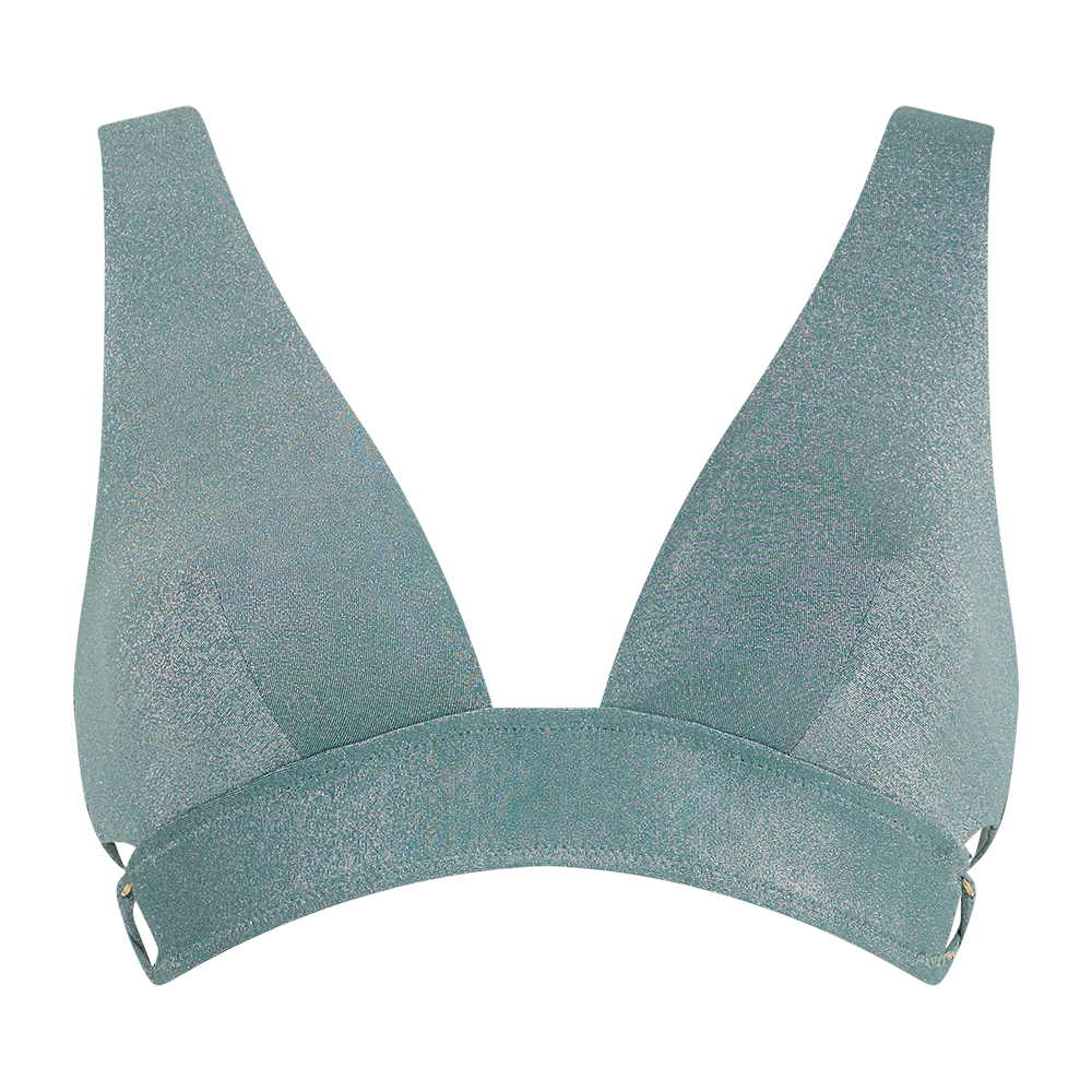Summer Glow Triangle Bikini Top Aqua