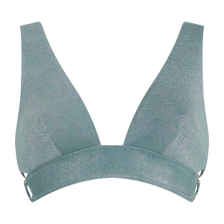 Summer Glow Triangle Bikini Top Aqua