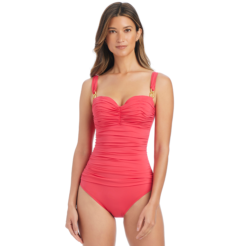 Shirred Bandeau One Piece