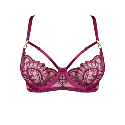 Victoria's Secret Luxe Unlined Butterfly Lace Balconette Bra Set Highwaist