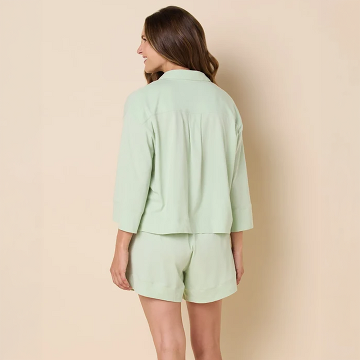 The Mariposa Long-Sleeved Short Set Celadon