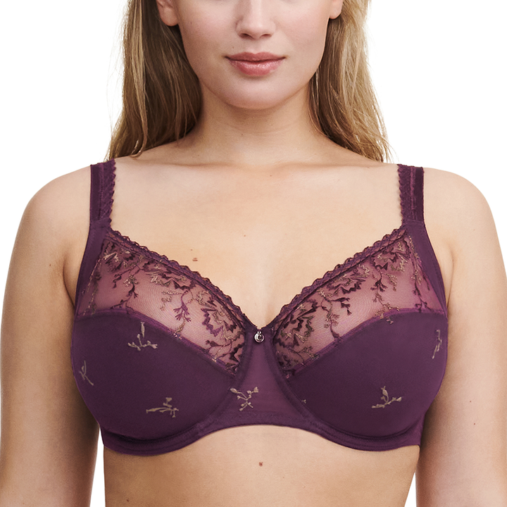 Every Curve Lace Full Coverage Unlined Bra Aubergine