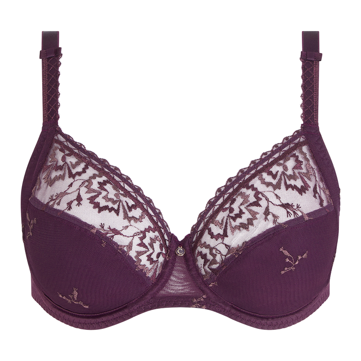 Every Curve Lace Full Coverage Unlined Bra Aubergine