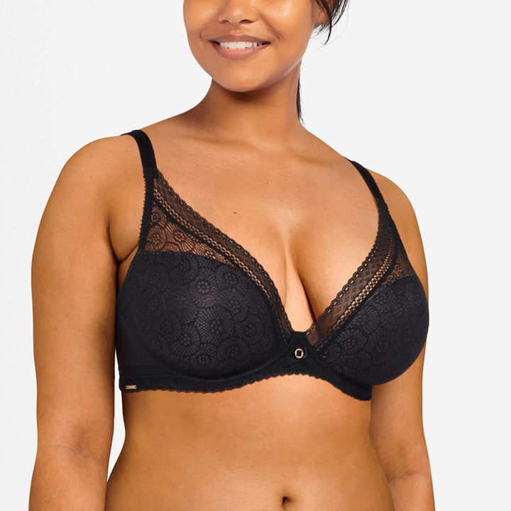 Festivité Lace Plunge Contour Bra Black