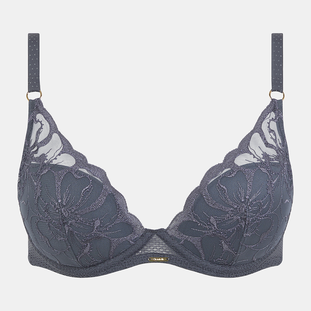 Fleurs Lace Plunge Contour Bra Stardust