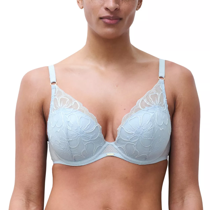 Fleurs Plunge T-Shirt Bra Icy Blue
