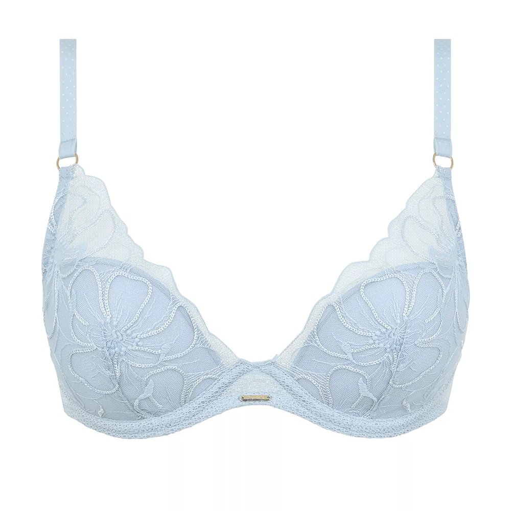 Fleurs Plunge T-Shirt Bra Icy Blue