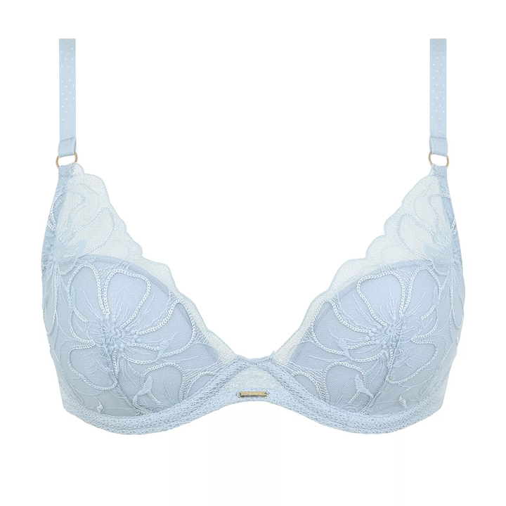 Fleurs Plunge T-Shirt Bra Icy Blue