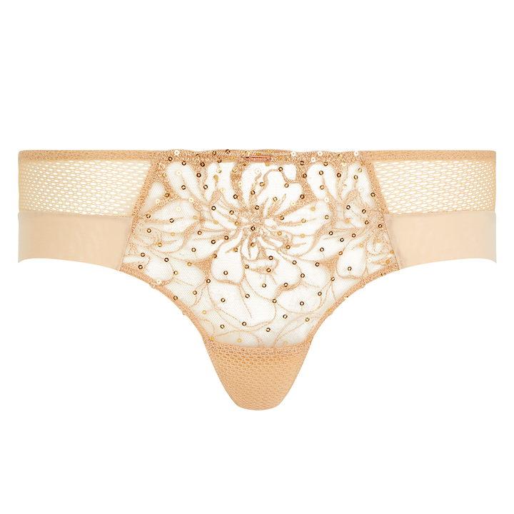 Fleurs Signature Lace Hipster Toffee Sequins