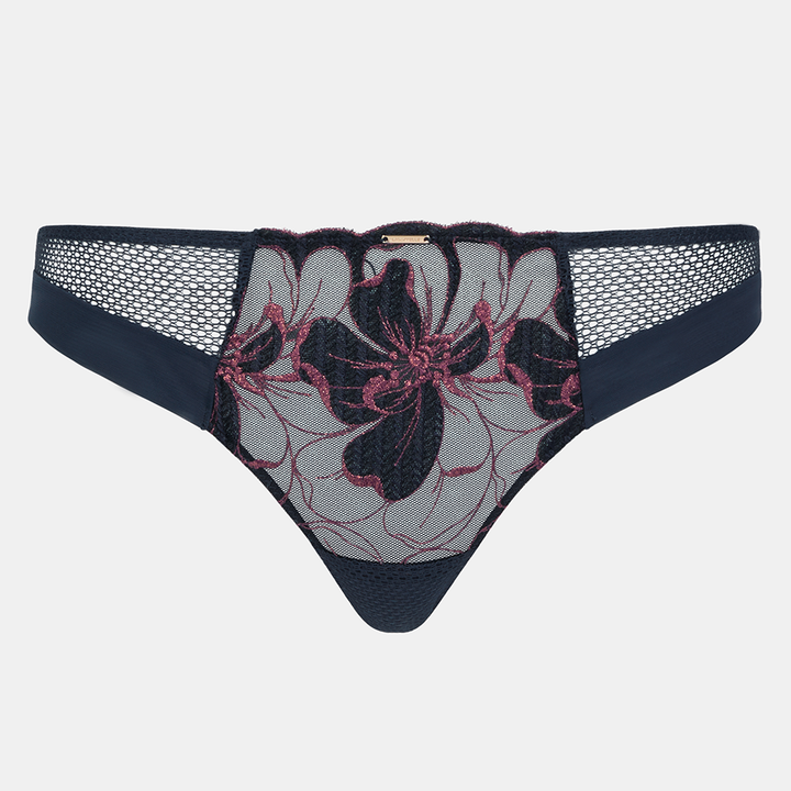 Fleurs Signature Lace Thong Sailing Blue