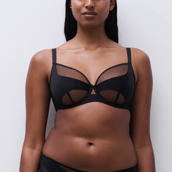 Halo Full Coverage Unlined Underwire Bra Black