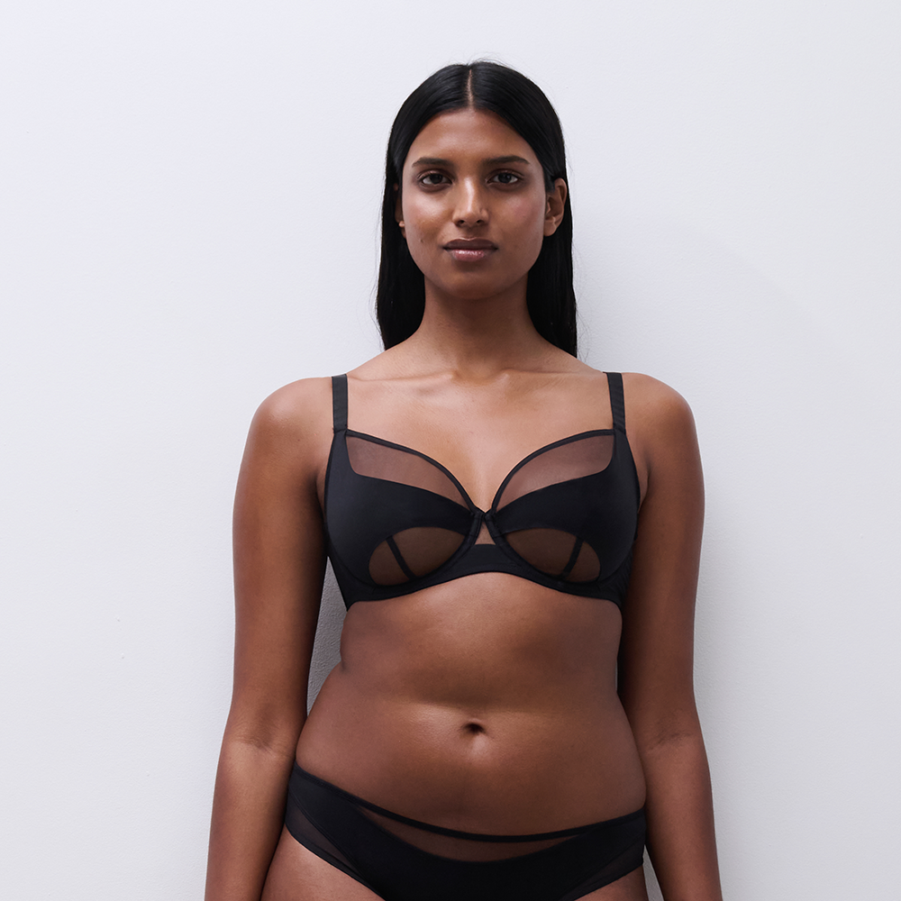 Halo Full Coverage Unlined Underwire Bra Black