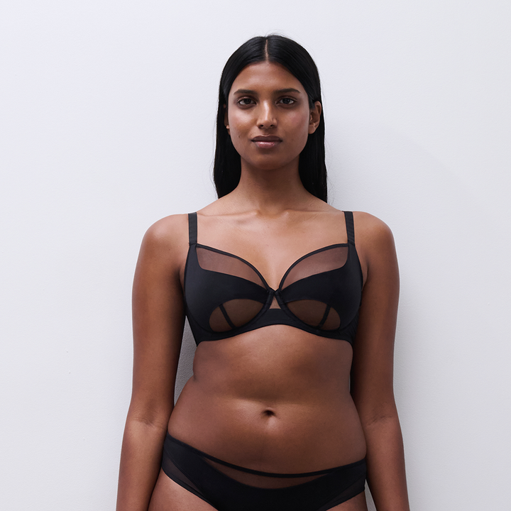 Halo Full Coverage Unlined Underwire Bra Black