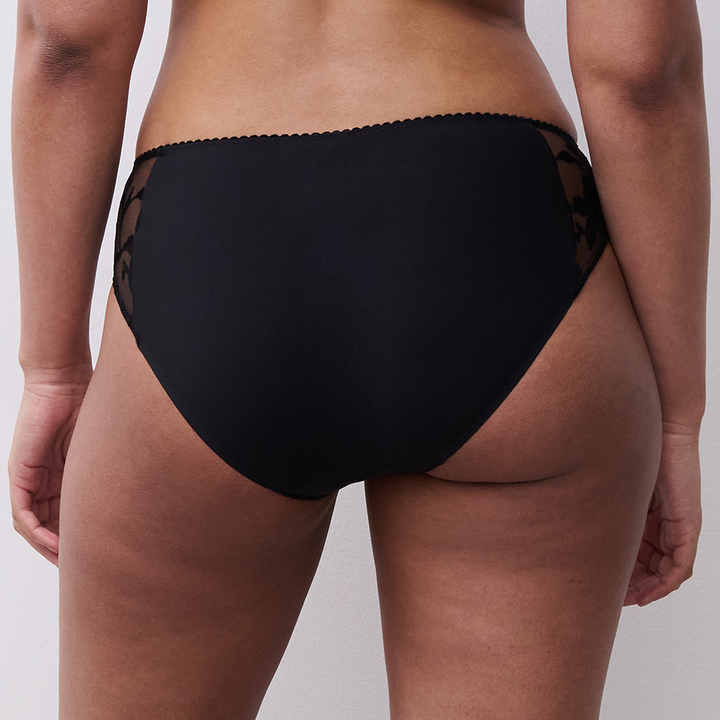 Idyll Lace Mid Rise Bikini Brief Black