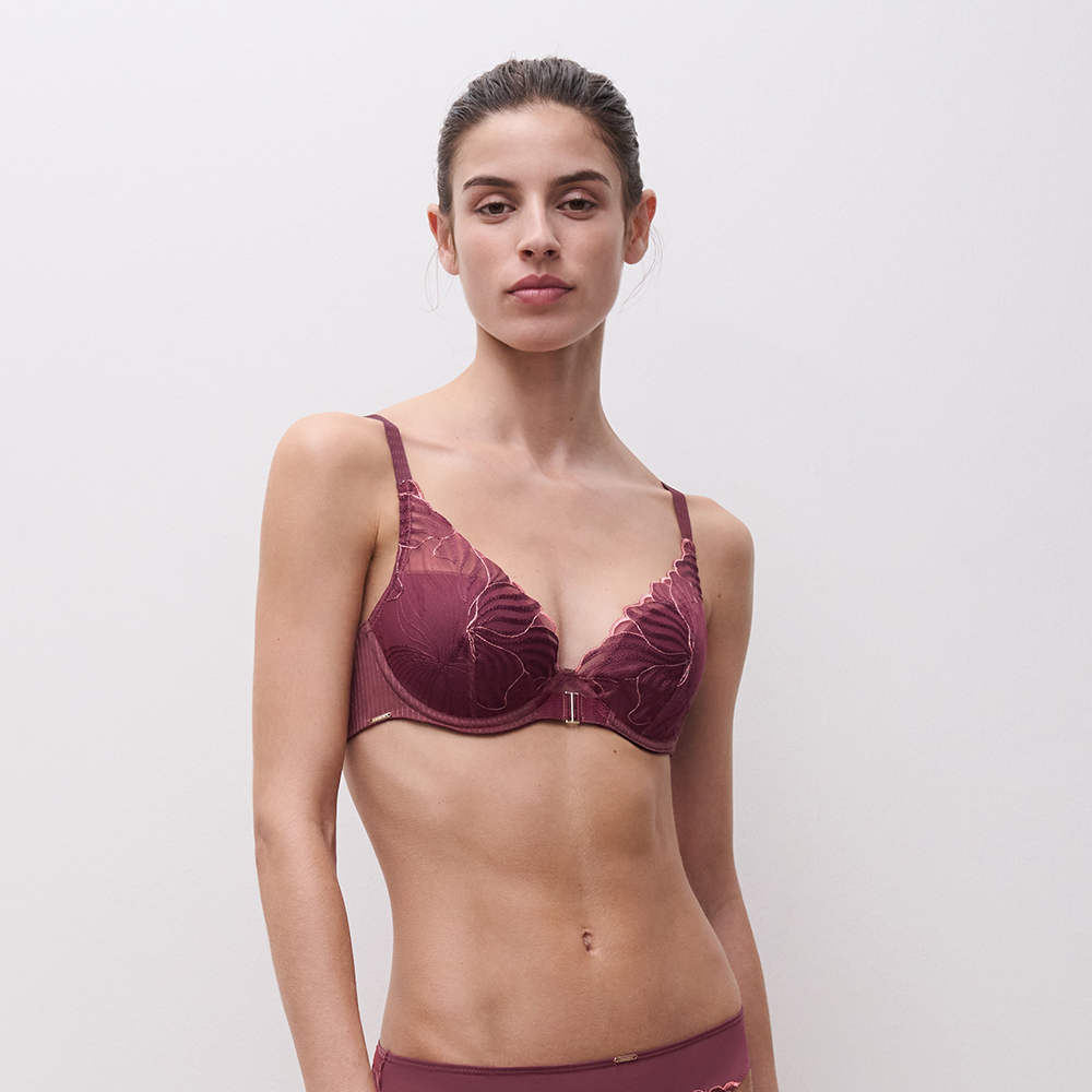 Legend Lace Plunge Contour Bra Sienna