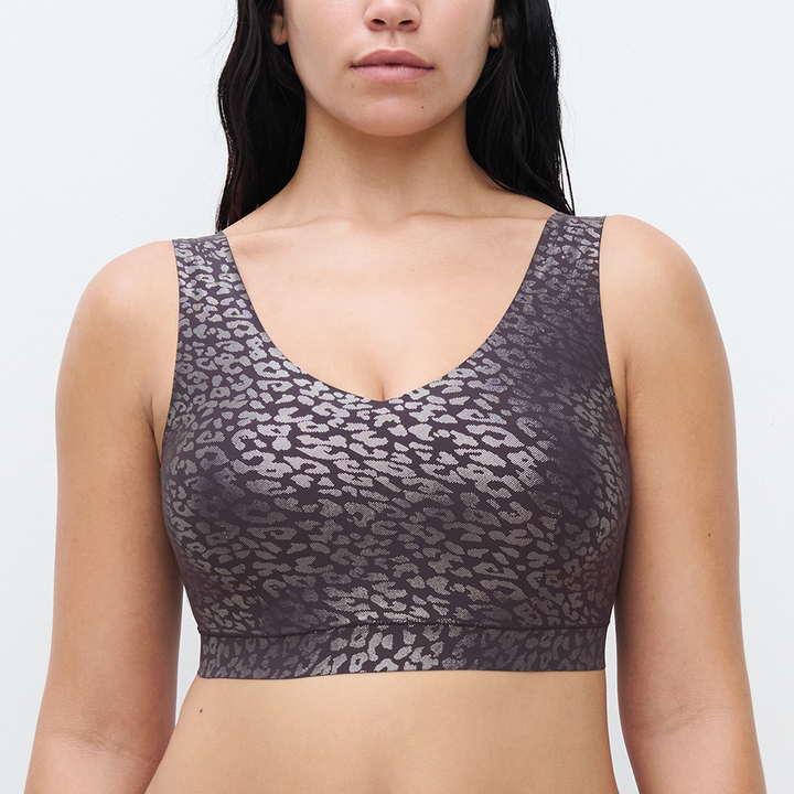 SoftStretch V Neck Wirefree Bralette Shimmer Print