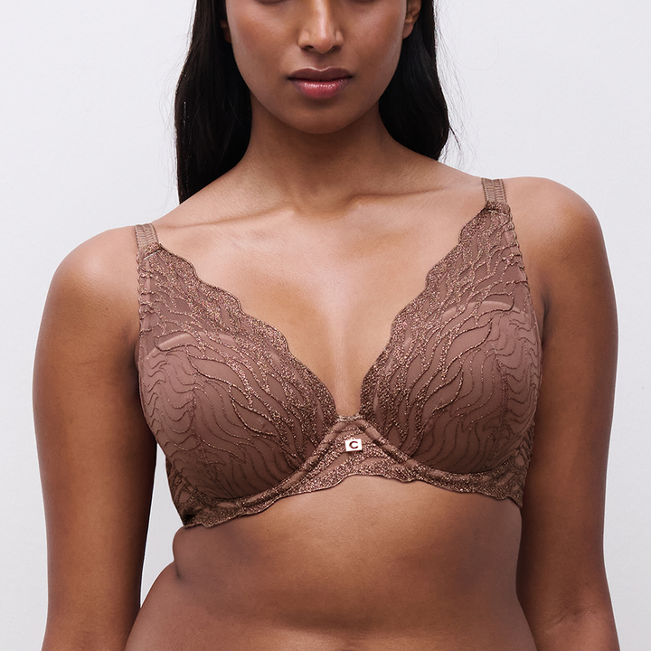 Vibe Plunge T-Shirt Bra Cinnamon