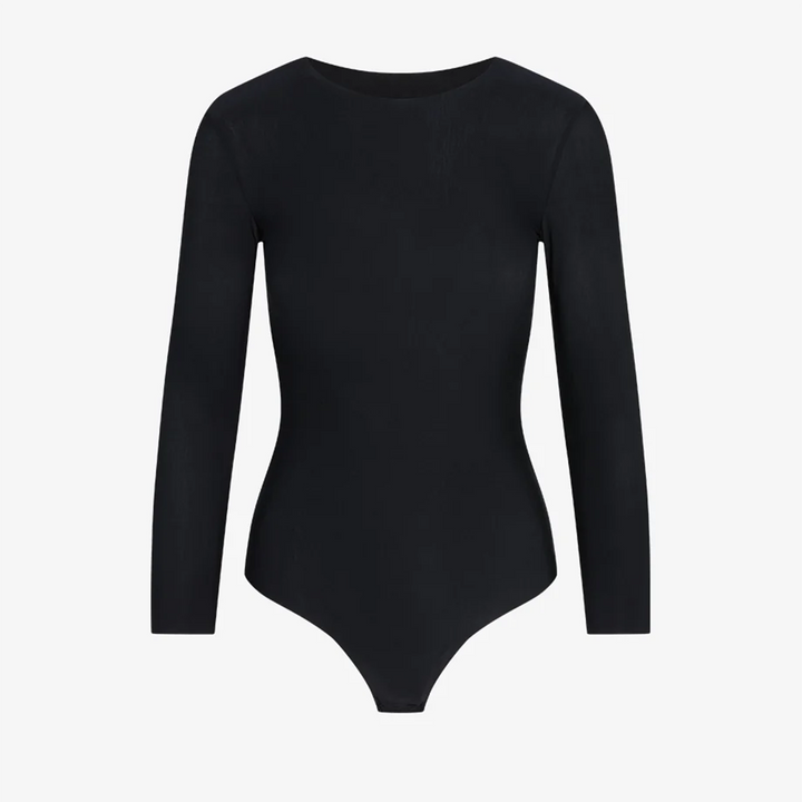 Butter 3/4 Sleeve Crewneck Bodysuit in Black