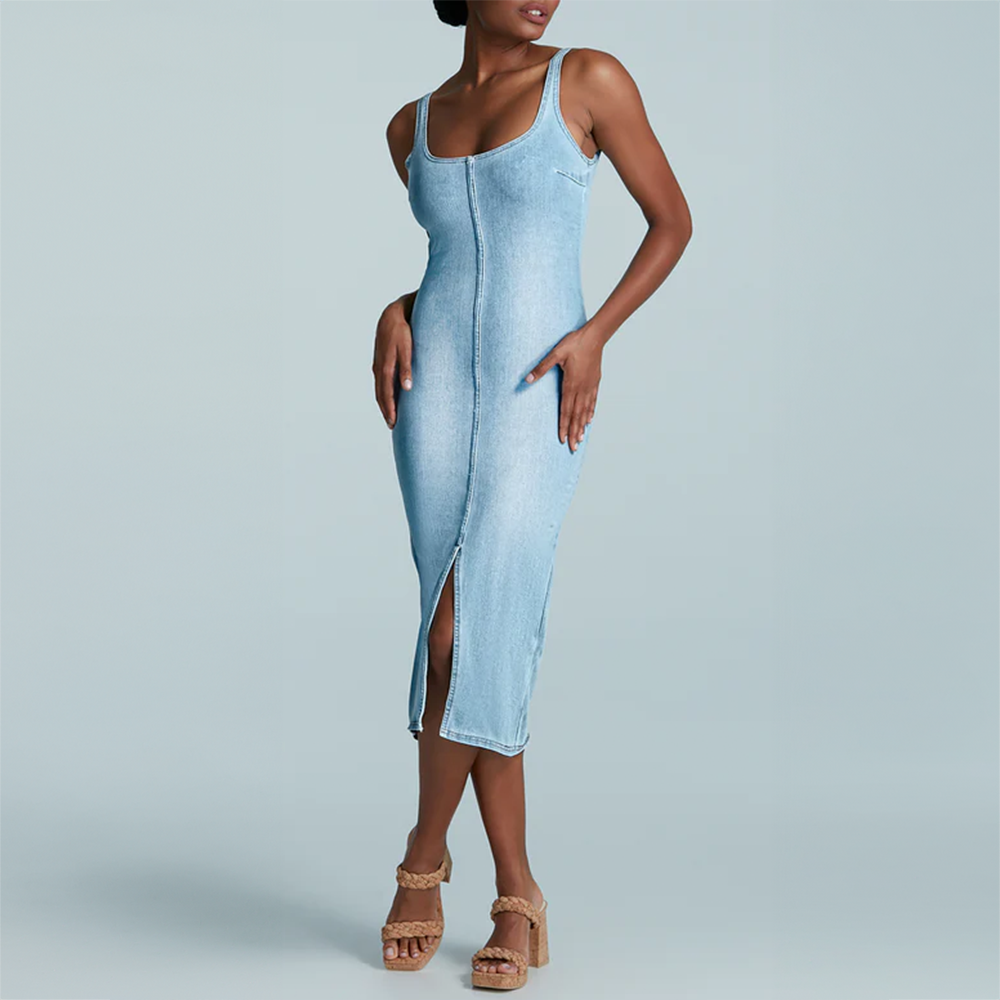 Do It All Denim Midi Tank Dress