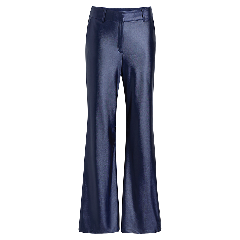 Matte Metallic Wide Leg Trouser Sapphire