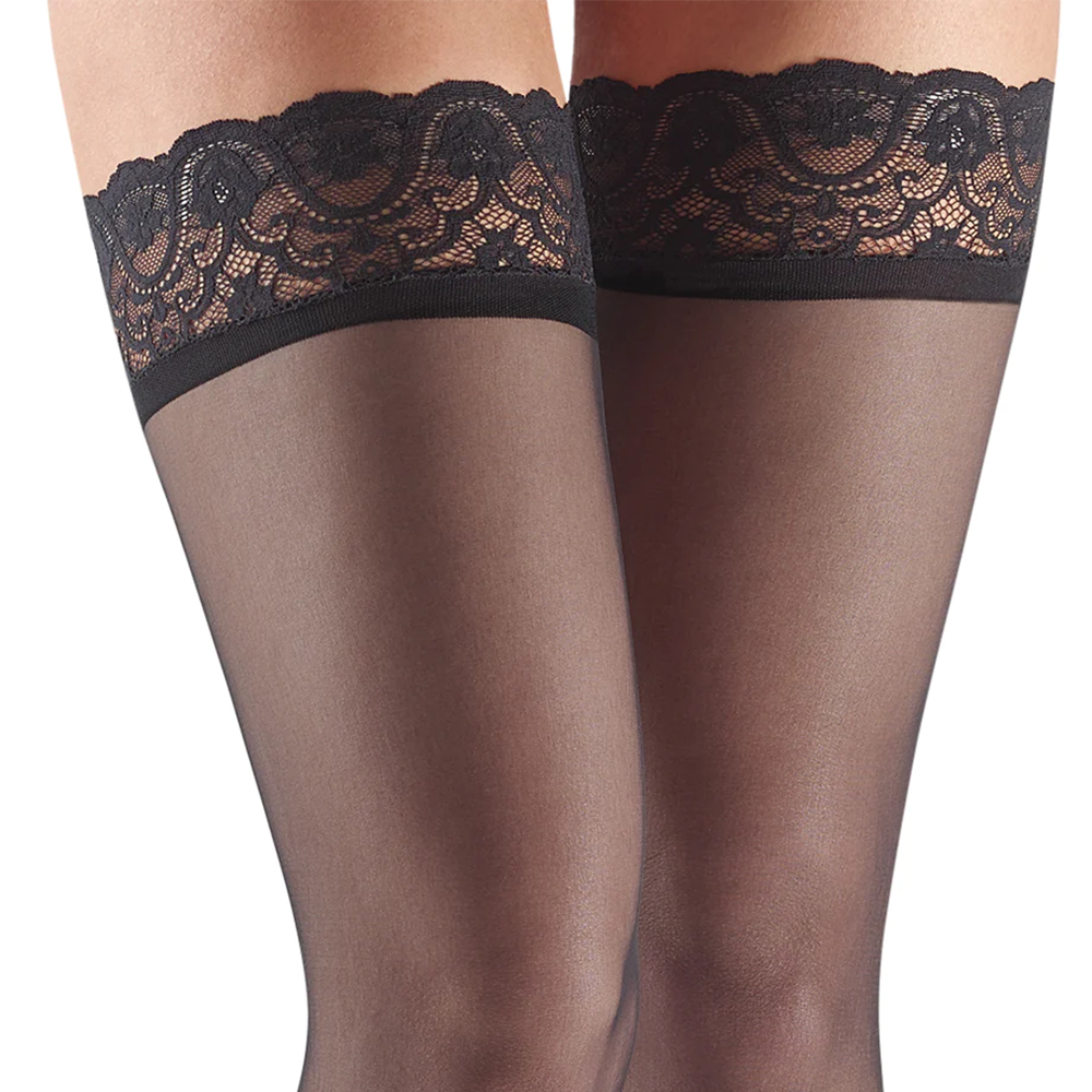 Commando Sexy Sheer Lace Top Tights - Christmas from Luxury-Legs