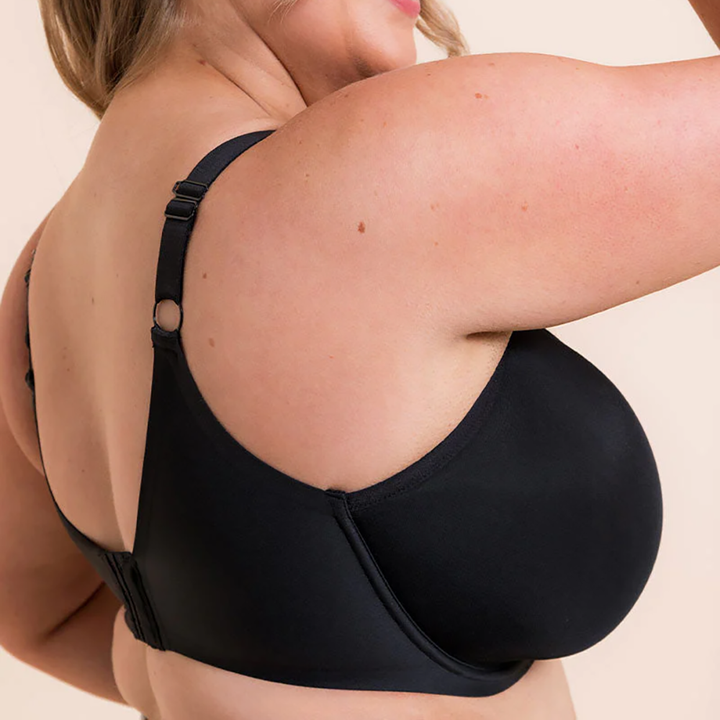 Smoothie Spacer Molded T-Shirt Plunge Bra Black